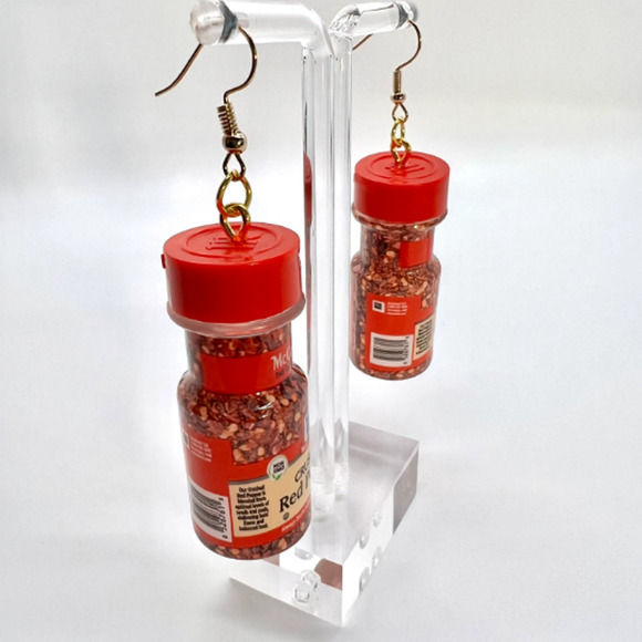 McCormick Crushed Red Pepper Earrings - Spice Earrings - Mini Brands Earrings - Picture 3 of 6